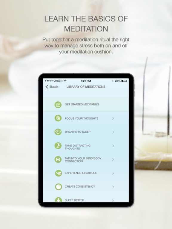 Sip and Om Meditation iPad screenshot 4 - Health & Fitness app
