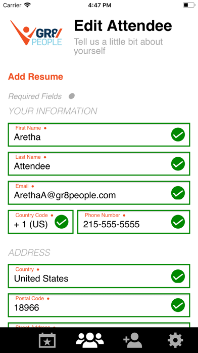 gr8 People Event Recruiting Screenshot