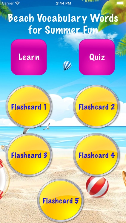 English Beach Vocabulary