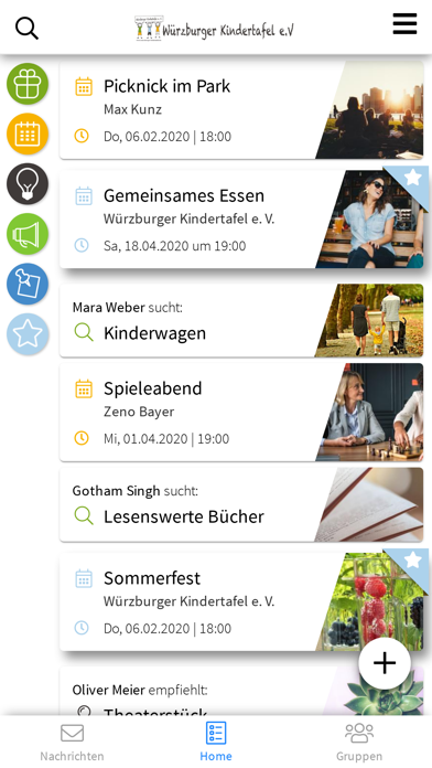 Würzburger Kindertafel e. V. Screenshot