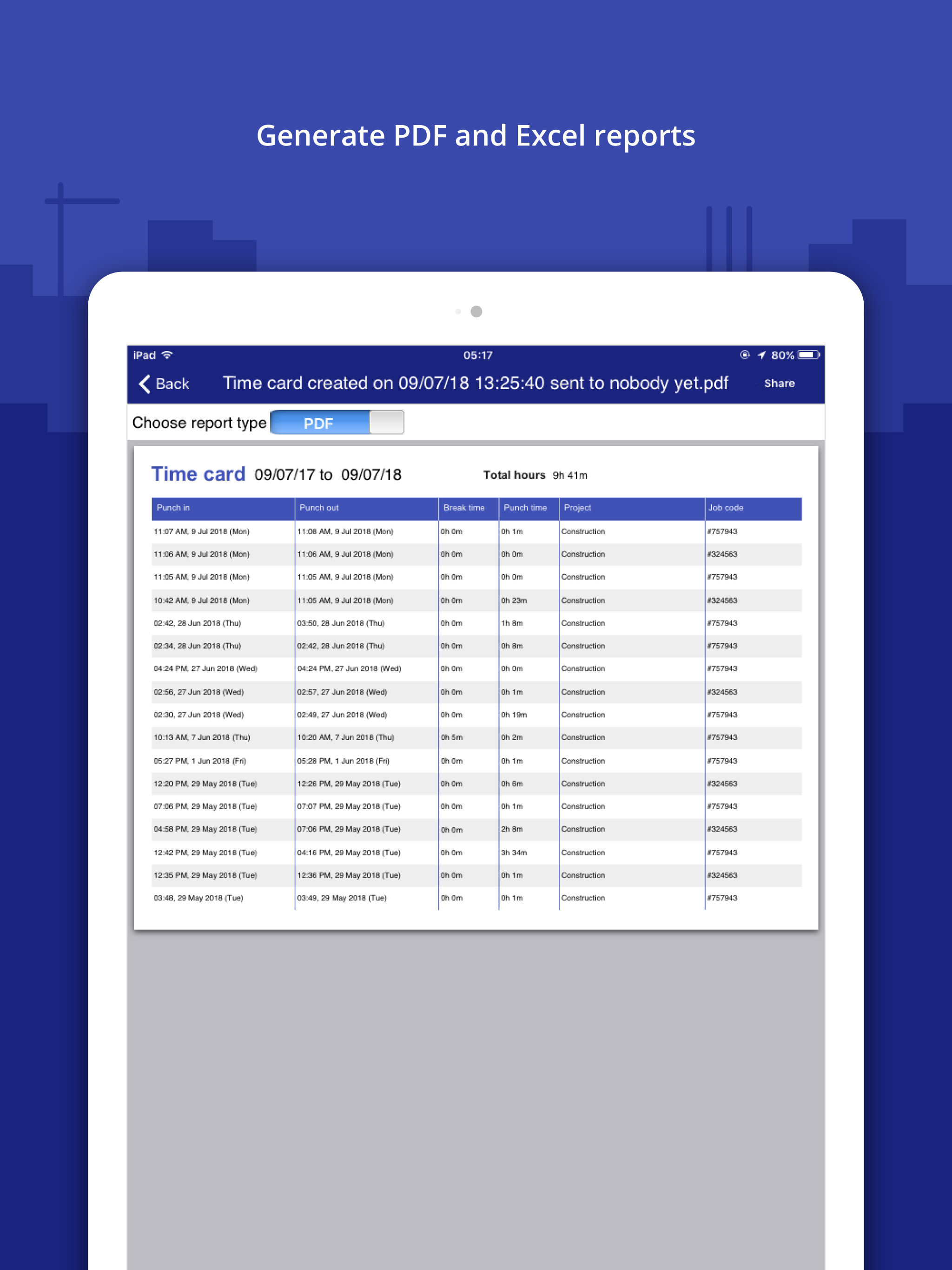 Punch In / Out Timesheet App
