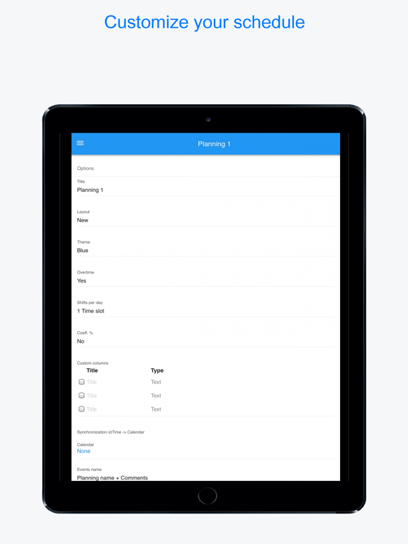Planningify : Work timesheet iPad screenshot 6 - Utilities app
