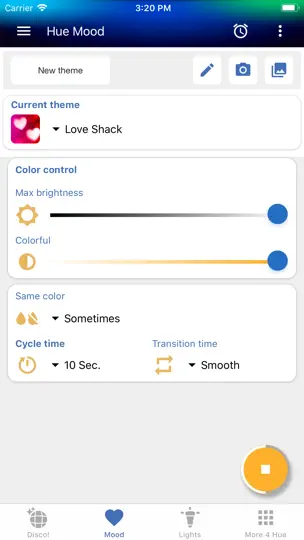 Captura de pantalla de Hue Disco en iPhone 5