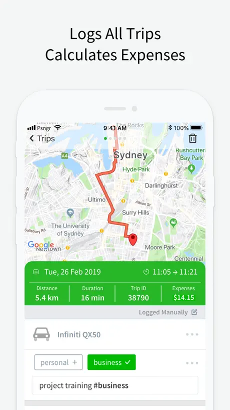 Mileage Log Book by Psngr