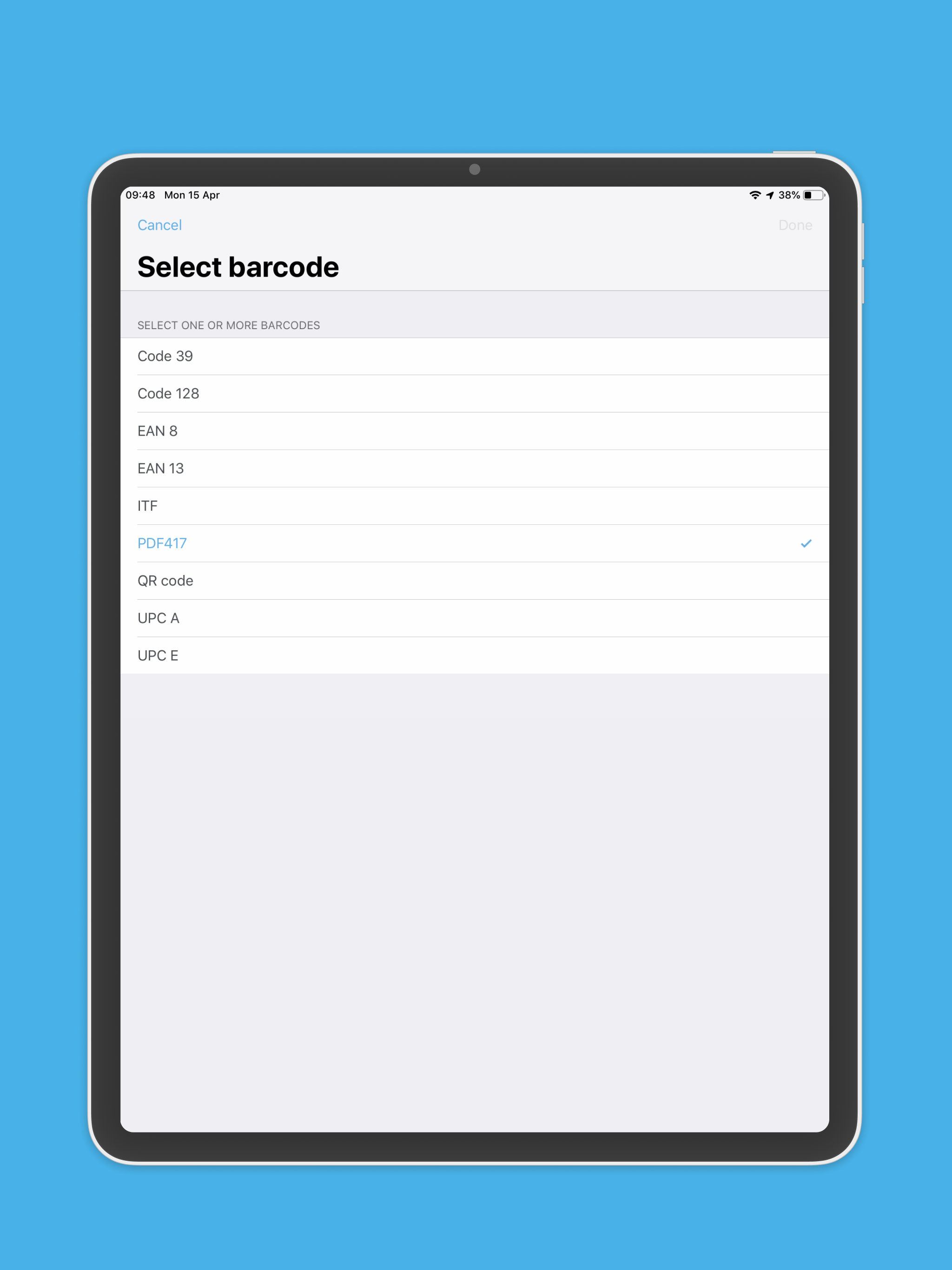 PDF417 Barcode Scanner