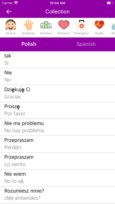 Screenshot #1 pour Polish Spanish Dictionary