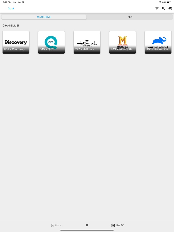 Scout.TV iPad screenshot 2 - Entertainment app