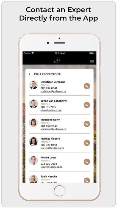 ESI Attorneys Screenshot