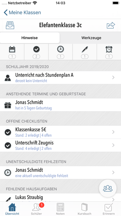Screenshot #1 pour Meine Klassenmappe v5