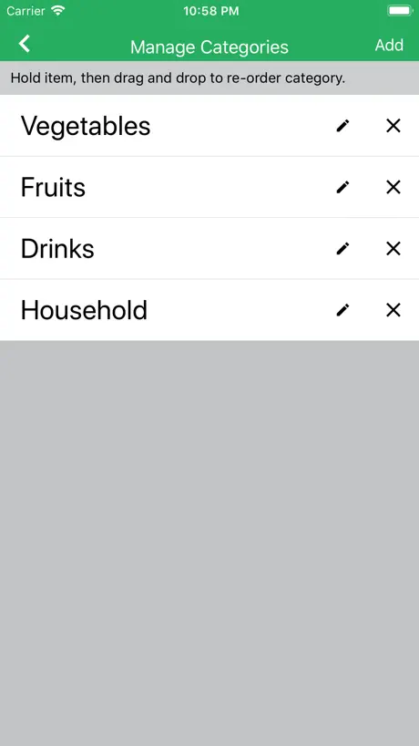 Out of - Grocery Shopping List