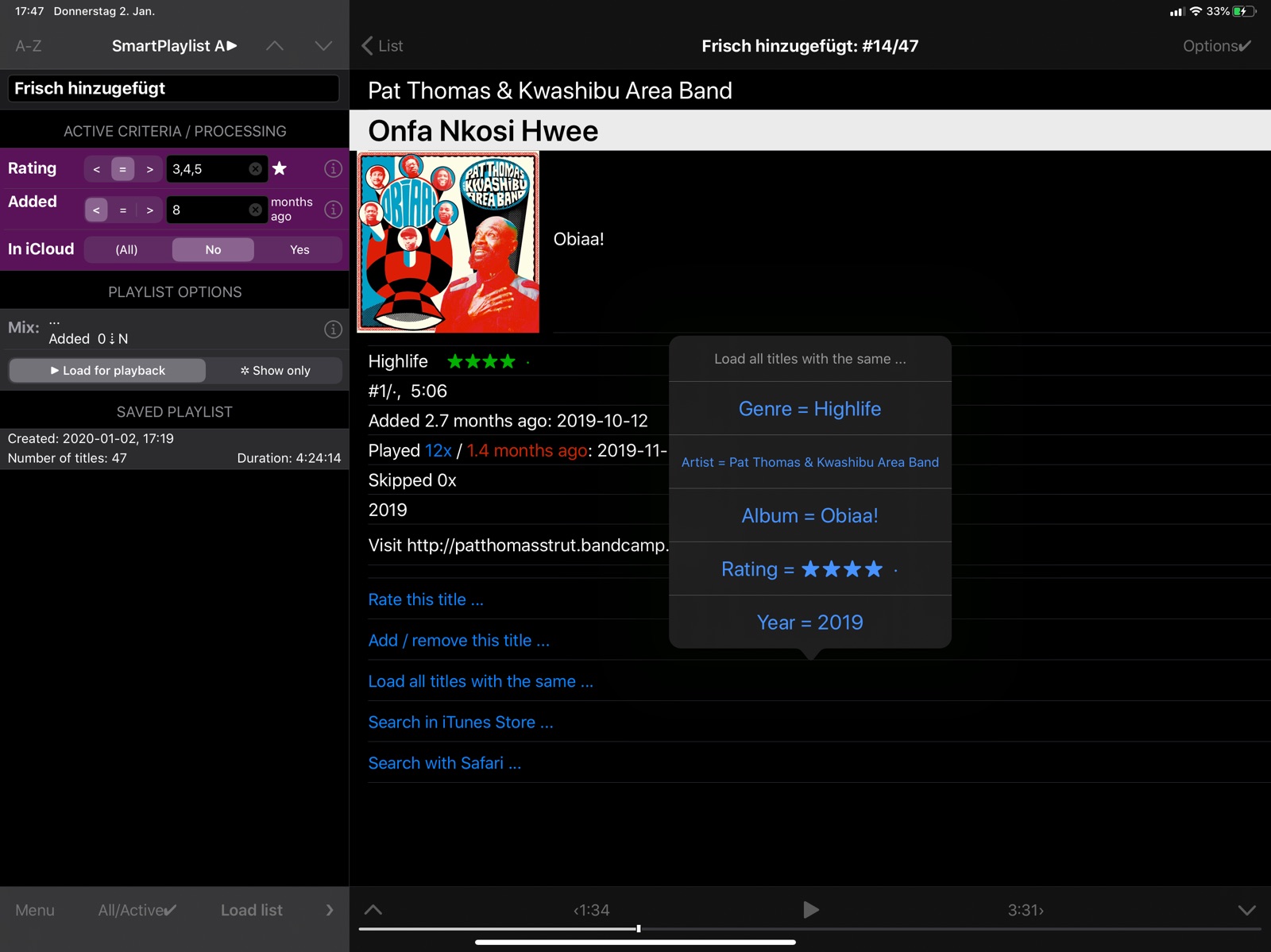 SmartPlaylist ipad screenshot 4