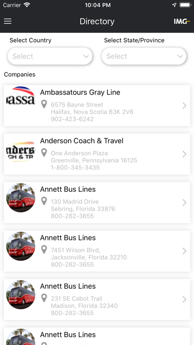 IMG Emergency Contacts app screenshot