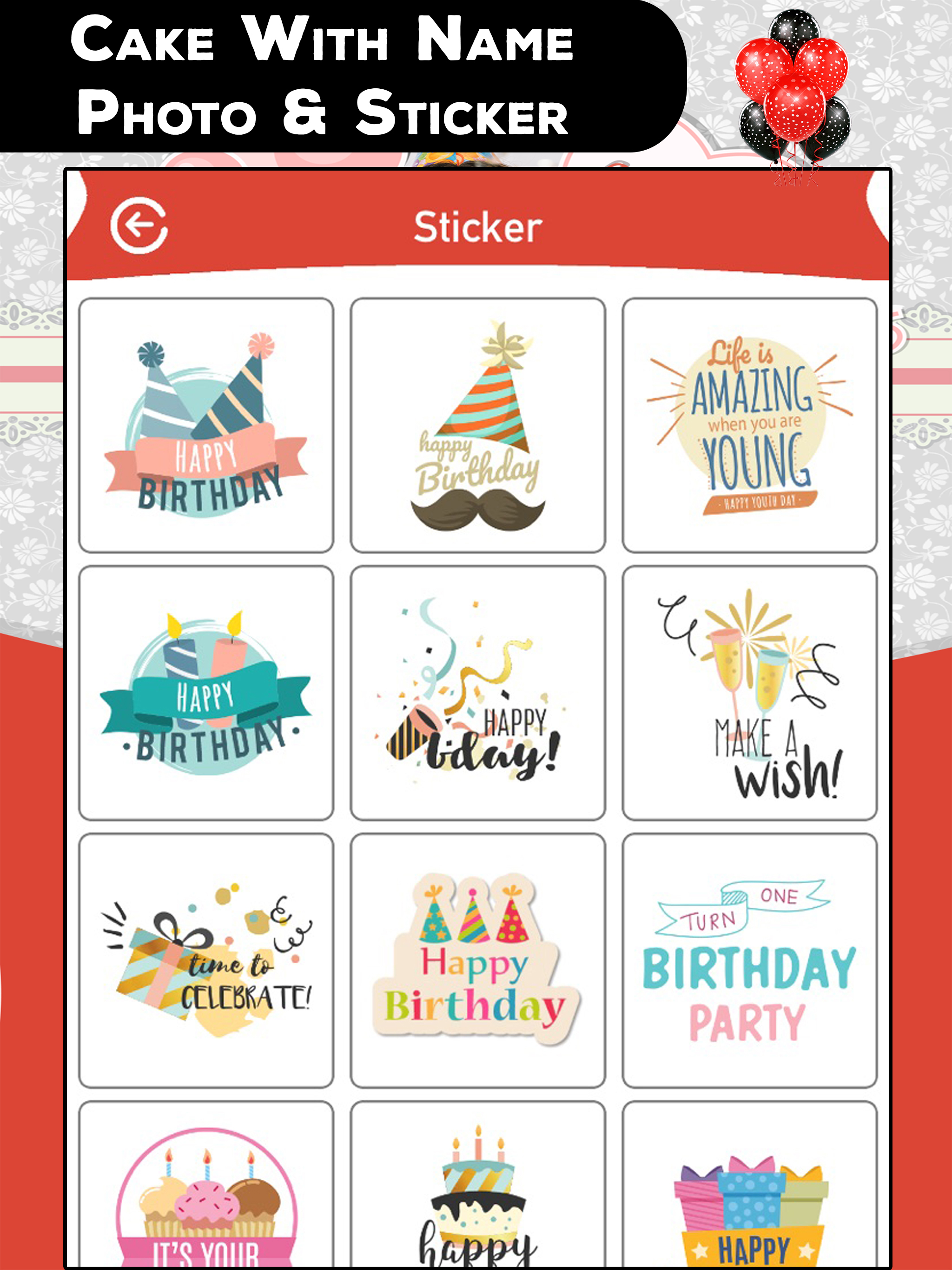 Cake With Name Photo & Sticker