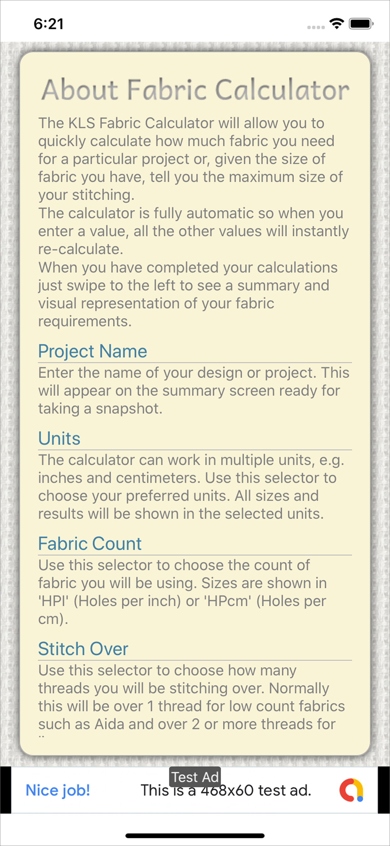 Fabric Calculator