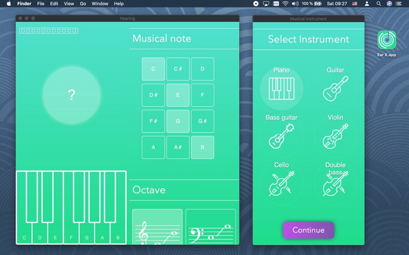 Screenshot #1 for Hearing: ear training. Piano.
