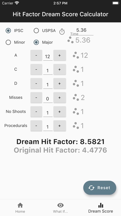 Hit Factor Calculator