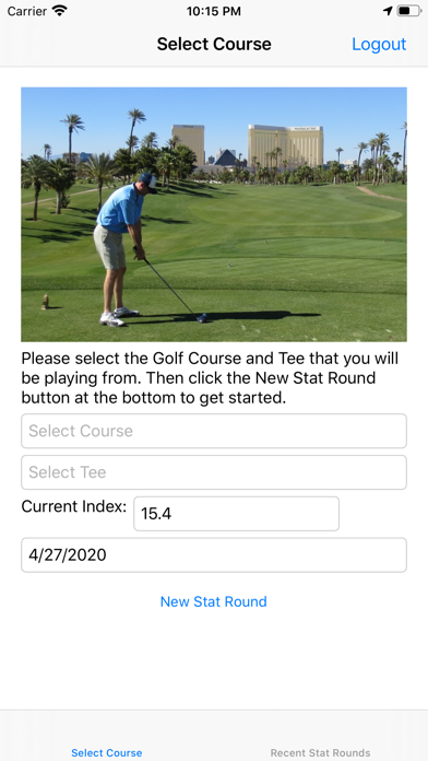 Screenshot #1 pour TD Golf Game Stats