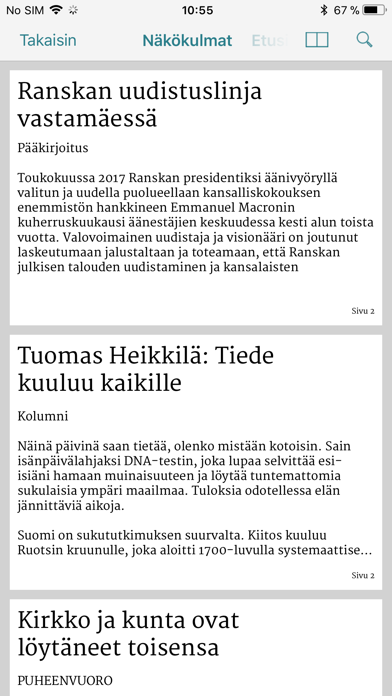 Turun Sanomat näköislehti Screenshot
