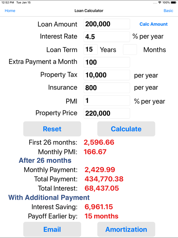 EZ Financial Calculators iPad screenshot 4 - Finance app