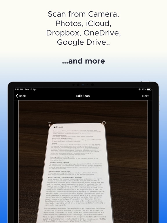 PDF Merge + Scan & Split Pages iPad screenshot 4 - Productivity app