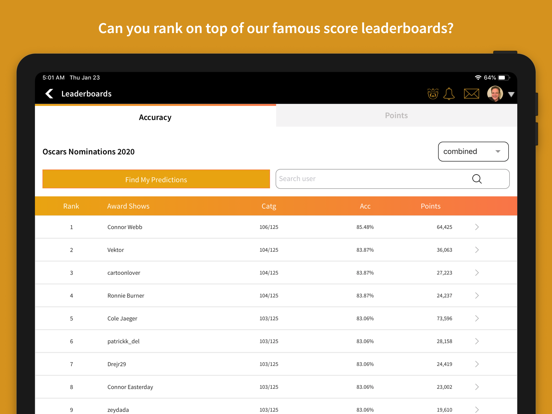 Screenshot #4 pour Gold Derby – Predict Hollywood