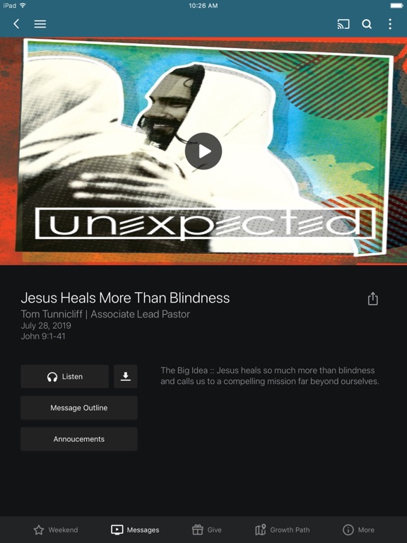 Elmbrook Church iPad screenshot 3 - Lifestyle app