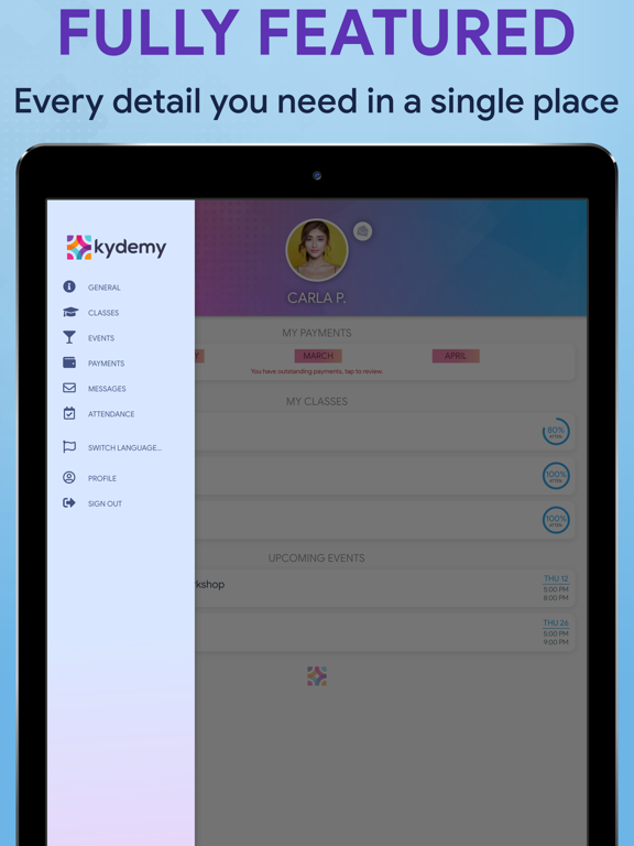 Kydemy iPad screenshot
