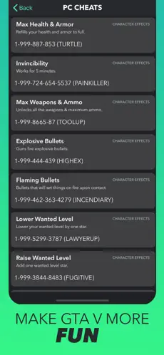 Screenshot 3 All Cheats for GTA 5 (V) Codes iphone