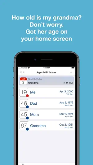 Ages & Birthdays screenshot 2