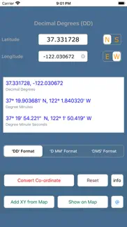 coordinate converter dd dms iphone screenshot 1
