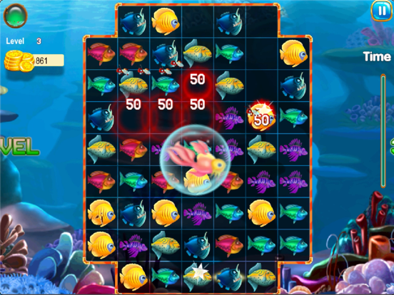 Match 3 fish game iPad screenshot 7 - Games app