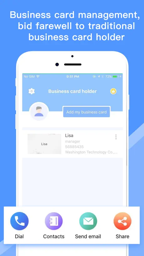 vCard holder