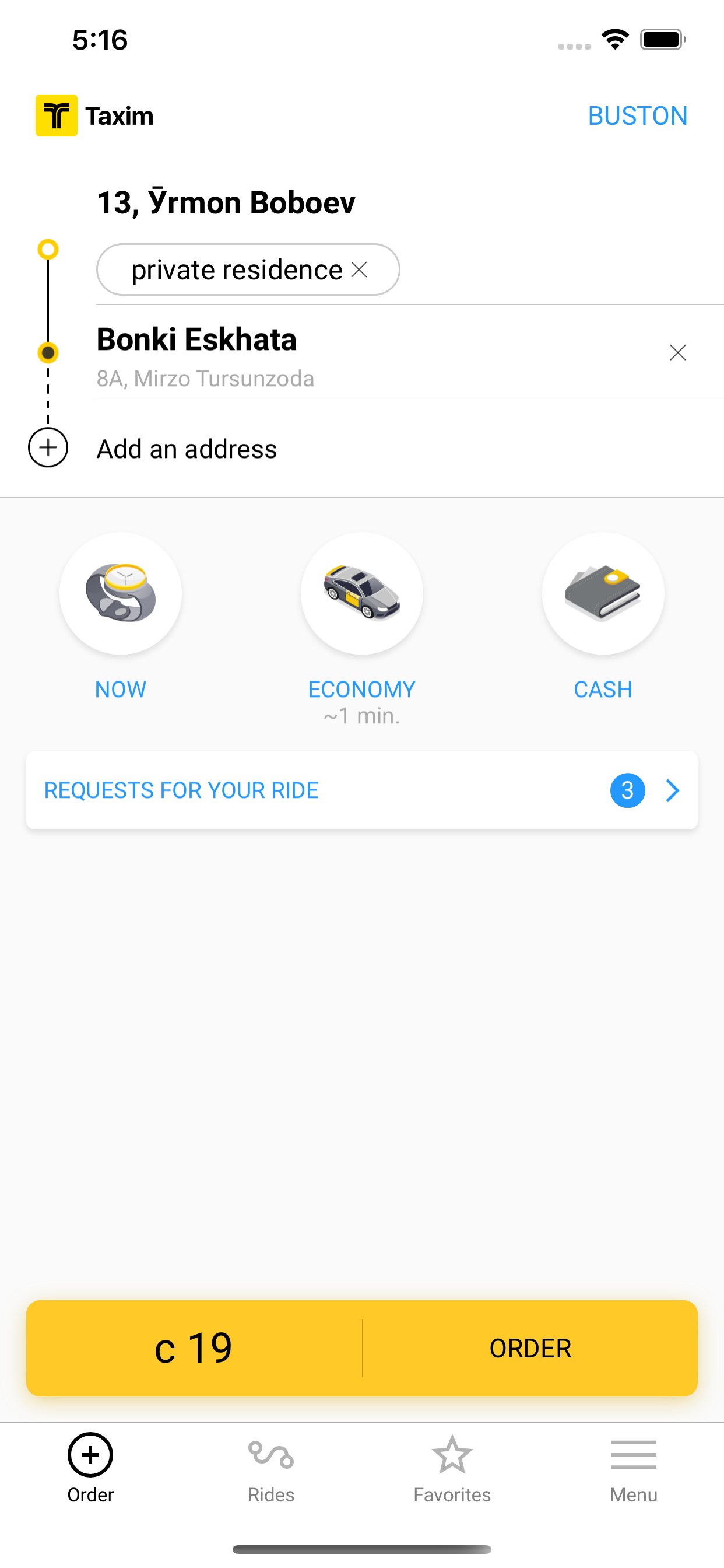 Taxim - order a taxi