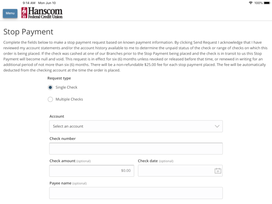 Hanscom FCU Mobile Access iPad screenshot 7 - Finance app
