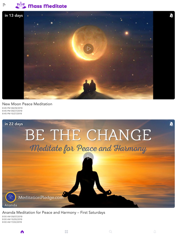 Mass Meditate iPad screenshot 1 - Lifestyle app