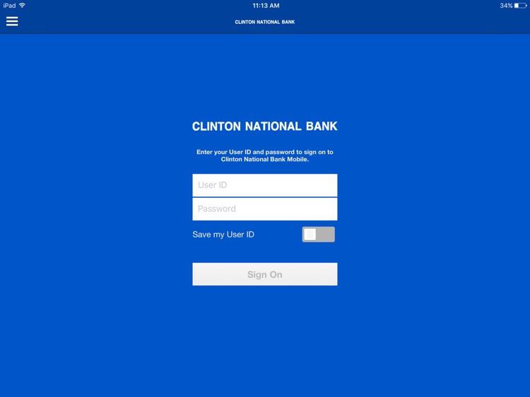 Clinton National Bank for iPad