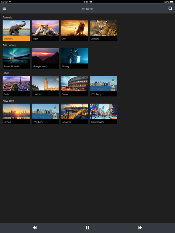 m-frame iPad screenshot