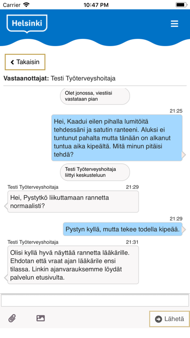 Työterveys Helsinki screenshot 2