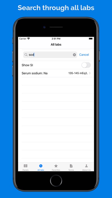 Lab Values Pro: Lab reference Schermata dell'app