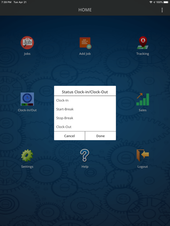 Work Force Tracker FSM iPad screenshot