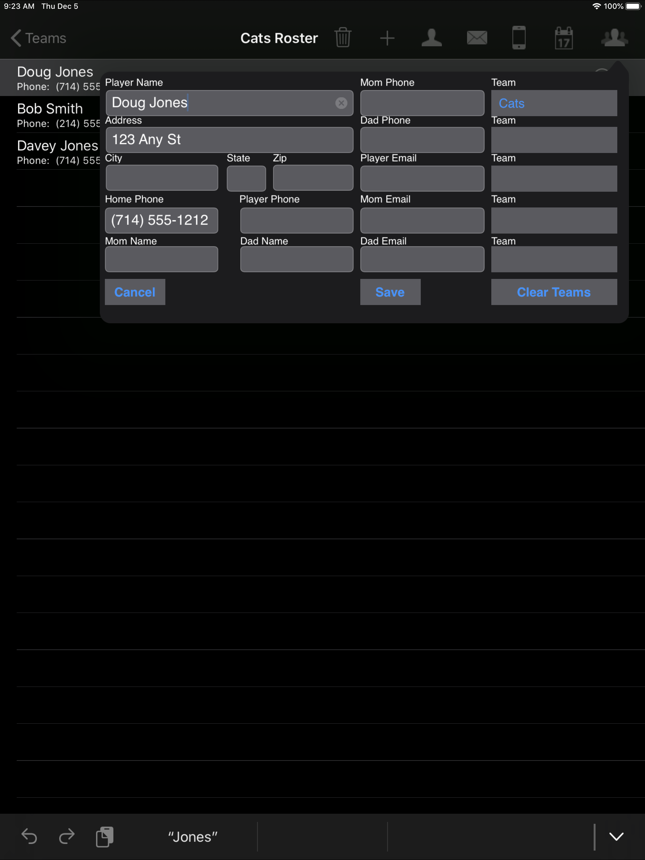 Team Roster HD screenshot 3