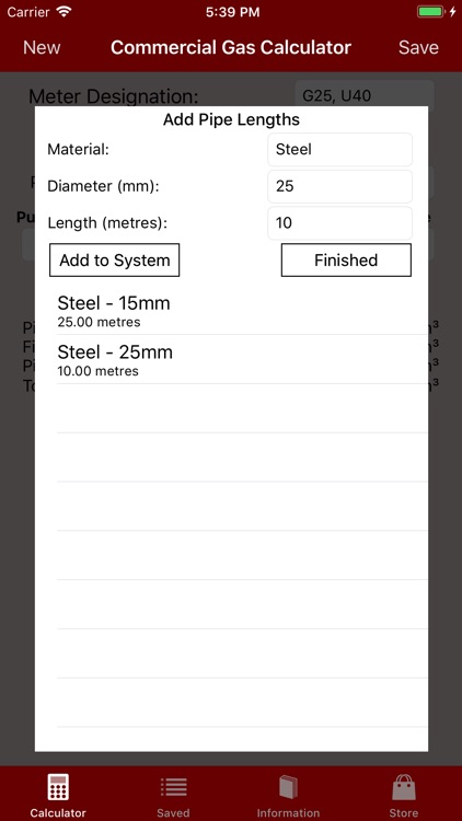 Commercial Gas Calculator