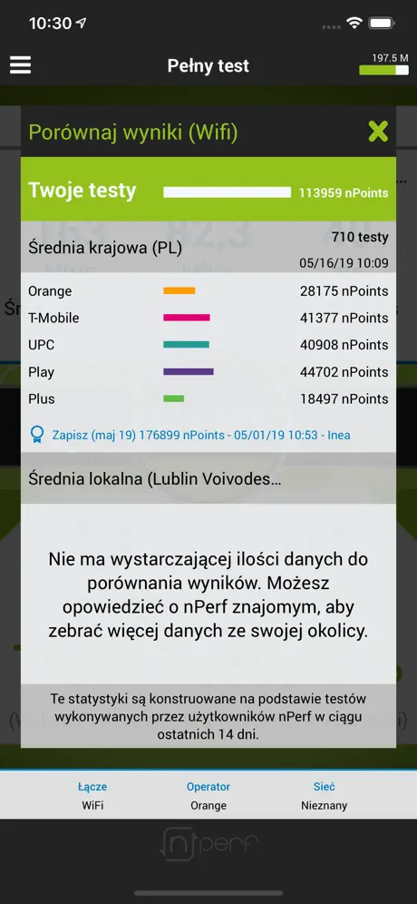 nPerf internet speed test
