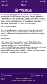 ParentVUE screenshot