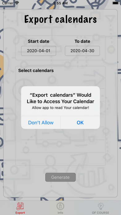 Export calendars screenshot 2