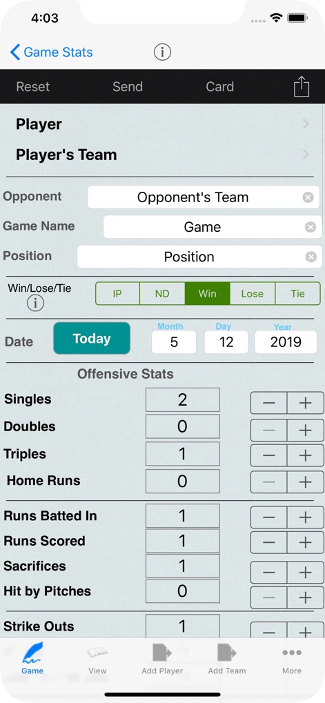 Baseball Player Stats Tracker - Sports App | MWM