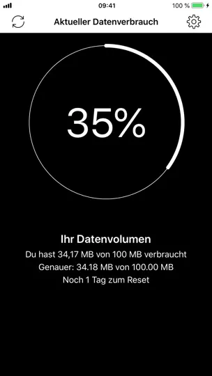 Screenshot von Tydu - Telekom Datenvolumen auf dem iPhone 2