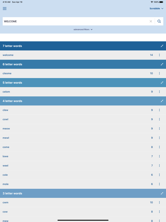 Screenshot #4 pour WordFinder: Unscramble words