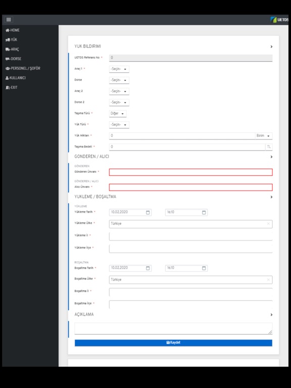 Screenshot #5 pour UETDS Yük Bildirim