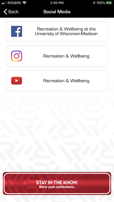 Recreation & Wellbeing Screenshot